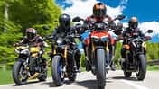 Triumph Street Triple 765 RS, Yamaha MT-09 SP, Ducati Streetfighter V2 S, KTM 990 Duke Vergleichstest