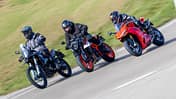 KTM 990 Duke, Rieju Rally 307, Ducati Panigale V2S